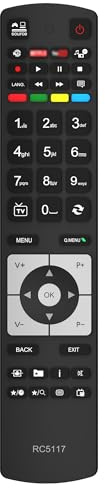 New RC5117 Replacement Hitachi TV Remote for Hitachi Telefunken Bush Luxor Digihome Celcus JVC TV Remote Control - NO SETUP REQUIRED