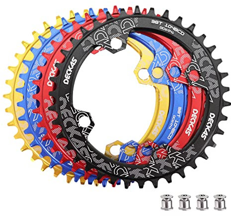 DJC Bike Kettenblatt 104 mm BCD runde/ovale MTB 104BCD 7/8/9/10/11/12 Gänge, schmal, breite Zahnung, Aluminium 7075, 30T 32T 34T 36T 38T 40 42 DH XC Trail Fat Bike E-Bike (1# rund schwarz, 48T)