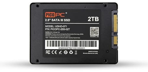 PICOPC SSD 2TB 2.5 SATA 3.0 SSD - Up to 550 MB/s - Laptop/Desktop/Mini PC storage (3D NAND Internal Solid State Drive)