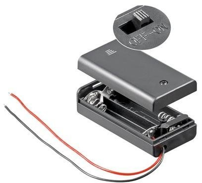 CABLEPELADO Porte-piles avec interrupteur ON/OFF, porte-piles AAA, câble de 200 mm inclus, tension totale : 3 V (1,5 V par pile), compatible avec 2 piles AAA LR3 (FR3, HR3, LR3)
