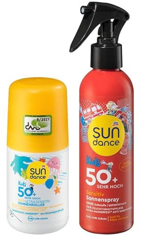 SUNDANCE 2er-Set Sonnenschutz: SONNENROLLER Kids MED ULTRA SENSITIV empfindliche Baby- und Kinderhaut, LSF 50+ (100 ml) + SONNENSPRAY SENSITIV für Kinder, LSF 50+ (200 ml), 300 ml