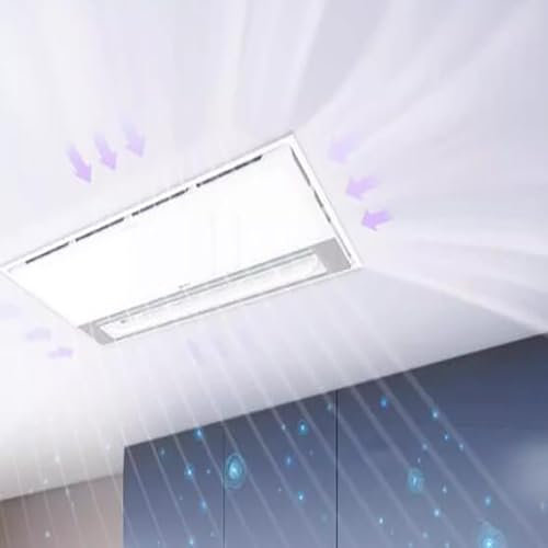 HAILM Mando A Distancia Ventilador Techo con LED Luz Extractor Rectangular, Extractor Baño Silencioso,para Salón, Comedor, Dormitorio, Oficina