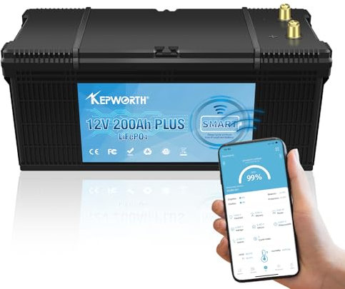 Bluetooth Lifepo4 200Ah 12V Akku, Solarbatterie mit max. 2560W Ausgangsleistung, perfekt für Ihr Wohnmobil, Solaranlage, Wohnwagen und Off-Grid