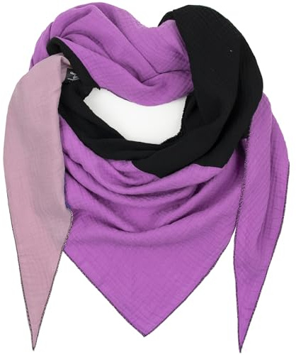 Glamexx24 Damenschal Damenhalstuch viele Farben Unisex Dreiecksform Herbstschal Sommerschal dünner Schal Weich viele Farbkombinationen Leichter Schal