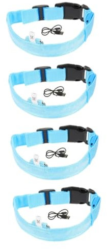 Sosoport 4sätze Stylisches Leuchthalsband Für Hunde Verstellbares Wiederaufladbares Hundehalsband Für Nächtliche Sicheres Halsband Für Kleine Und Mittelgroße Haustiere Aus