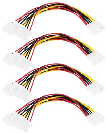 Create idea 4pcs Cordon d'alimentation de Châssis Molex 4 Broches 1 Mâle à 3 Femelle Câble Molex Câble Adaptateur Molex Hôte pour Ordinateur à Disque Dur IDE