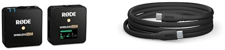 RØDE Wireless GO II Einkanal-Drahtlosmikrofonsystem + SC17 USB-C-auf-USB-C-Kabel (1,5 m - Android- und Mac-kompatibel) für Filmemachen, Interviews und Content-Erstellung