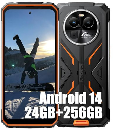 Blackview BV8100 (24GB+256GB) Outdoor Handy ohne Vertrag 2024, MTK G99 Android 14 Handy, 6,5 FHD+, 50MP+32MP, 8800mAh 45W, Outdoor Smartphone Wasserdicht IP68, 4G LTE, NFC, OTG, GPS, FM