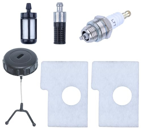AUMEL Kit de Filtre à Air Tronçonneuse Filtre Coton Douchette pour Stihl 017 018 MS180 avec Filtre à l'huile Bougie d'allumage Bouchon d'huile Tronçonneuse Accessoires Remplaçable 1130 124 0800