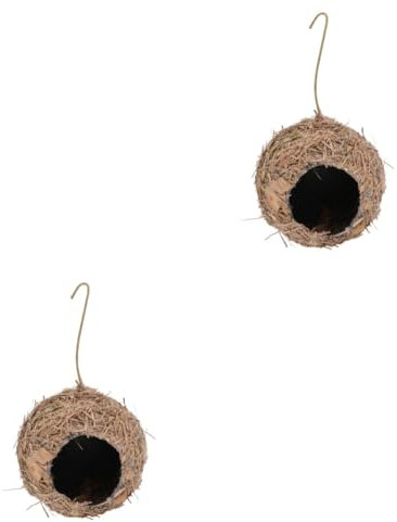 CIYODO 2stücke Handgefertigtes Hängendes Vogelhaus Aus Naturmaterialien Dekorativer Nistplatz Für Garten Für Kleine Vögel Gartenornament Geeignet