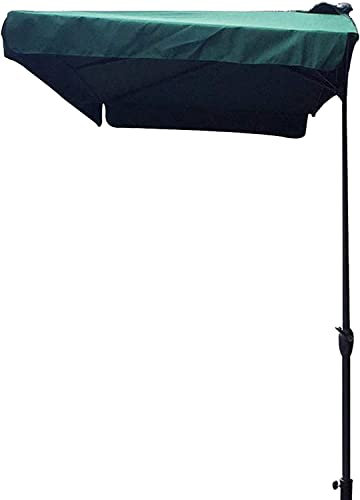 Ombrellone parasole da esterno con manovella, per giardini e balconi, 230 x 130 cm, rettangolare, colore caffè, Verde, 2.3*1.3m