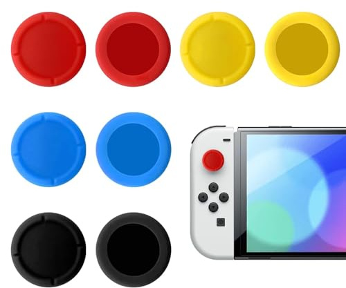 2025 Ersatzkappe für Controller Switch Joystick Kappen - 4 Pairs Thumbsticks Protege für Switch/Lite Silikon Joystick Schutzzubehör 3D Grips Caps (Vier Farben)
