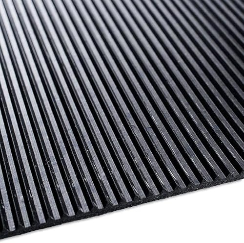 Feinriefenmatte Gummimatte Schutzmatte Gummiläufer Anti Rutsch Bodenbelag 100 cm Breite 3 mm dick Gummiboden Feingerippt (100 x 200 cm)