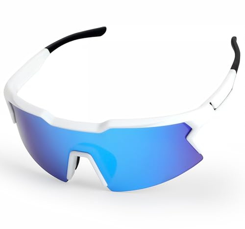 UVTQSSP TR90 Sportbrille Fahrradbrille Herren Damen, UV400 Schutz Sport Sonnenbrille, HD Ansicht ultraleicht Laufbrille für MTB Rennrad Radfahren Laufen