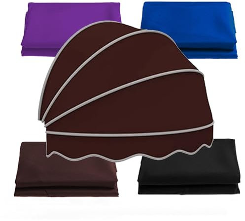 Tende Cappottina Da Sole, Tettoia For Porta A Cupola Emisferica, Tettoia A Cupola Pieghevole Per Finestra, Tende Da Sole Curve Con Telaio, Per Cortile Mercato(Brown,80 cm-31.49 in)