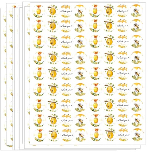 Honey Bees Kisses Labels Stickers 360 Pcs Honey Themed Jar Lids Labels Bees Thank You Stickers Honeys Farm Kitchen Bottles Label for Baby Shower Or Birthday Party
