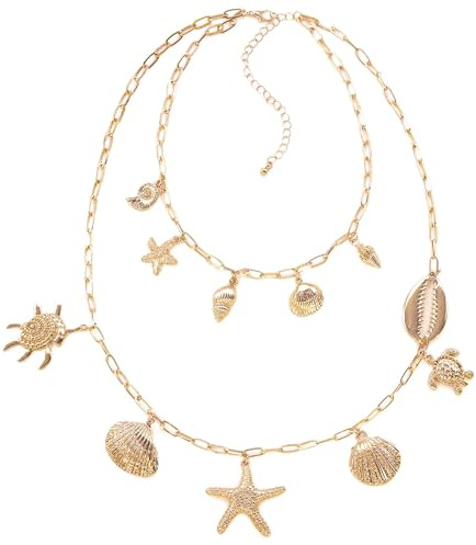 BACH AND BOOZY snäckskal halsband set för kvinnor sjöjungfru kostym hawaiisk snäckskal halsband oceaniskt halsband choker skal choker