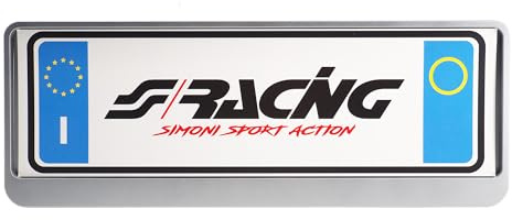 Simoni Racing PTX/AG Portatarga Universale Anteriore, Supporto Targa Auto Standard EU - Piastra per Targhe Auto, Grigio