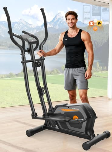 Ellittiche Da Casa con App, 3-in-1 Ellittica Ultra Silenziosa con 16 Livelli di Resistenza,volano da 6 kg, Monitor LCD, Pedale Antiscivolo, Portabottiglie, Cyclette Ellittica Fino a 287 LBS