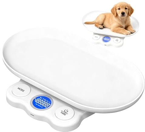 Balance Pour Animaux Digitale, Balance Bébé et Chat Chien, Haute Précision Avec Affichage LCD, Rechargeable, Mini Pour Animaux 15kg