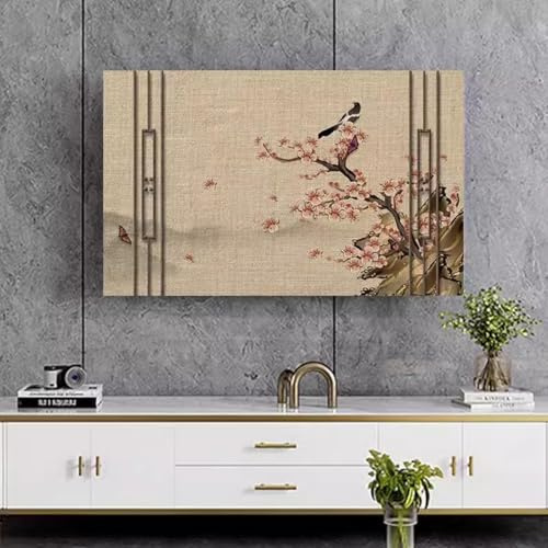 HSTANGKY Funda Antipolvo Para TV De 32 A 65 Pulgadas Para Interiores Protector De Pantalla Universal Estilo Chino Para Televisores LCD/LED Funda Para Televisor-flower4||40-43inch