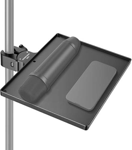 NEEWER BASICS Microphone Stand Ablage, 27 x 20,4 x 3,3cm Klemmbare Tisch Mikrofonständer Tray für Studio Bühne Konzert Karaoke Musikaufnahmen Meeting Outdoor Vorträge, zur Aufbewahrung, max. 2kg MS047