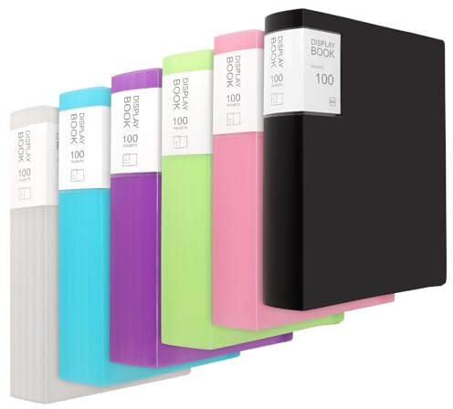 SYUTBOU 6 stycken insynsbok A4 med 100 genomskinliga fodral, presentationsmapp med fodral, presentationsbok för kontor, hem
