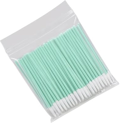 Paquete de 100 hisopos de algodón absorbentes suaves para eliminación cosmética y aplicaciones de piel sensible. Puntas finas