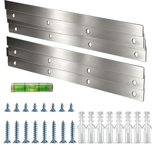 2 Paare 20cm Aluminiumlegierung French Cleat Gegenseitig Verschlossen Z-Förmige Aufhängeschiene Einhängebeschlag für Schwere Gegenstände zum Aufhängen von Spiegeln Platten Ablagen und Bilderrahmen