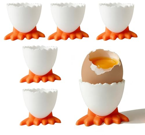 KAWAAN Portauovo alla Coque per Uova, Set da 6 Pezzi6 Pezzi Portauovo,Porta Uovo per Uova | Porta Uovo sodo per Bambini, Portatile Portauova per Casa, per La Cucina Uova Sode Colazione Cena