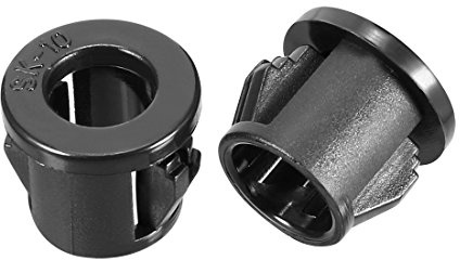 sourcingmap 20pcs 10mm Mounted Cable Hose Snap Bushing Grommet Protector Black