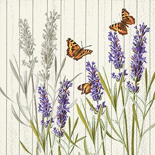 Paper+Design Serviette Fliedertraum 33x33 cm Papier einseitig bedruckt weiß Rückseite viertel Motiv Frühjahr Dekoration Serviettentechnik Decoupage Kleber Lack individuell 20 Stück