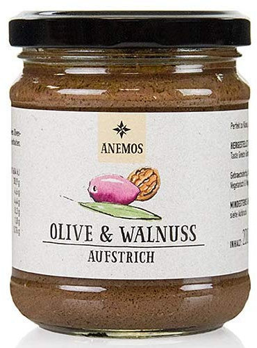 Anemos, Tapenade de oliva y nogal, 200 g.