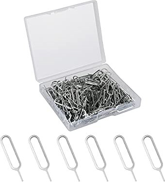 SCSpecial SIM Ejector Tool 200 Pieces Cellphones SIM Card Tray Opener with Portable Storage Box Eject Pin Fits Most Smartphone