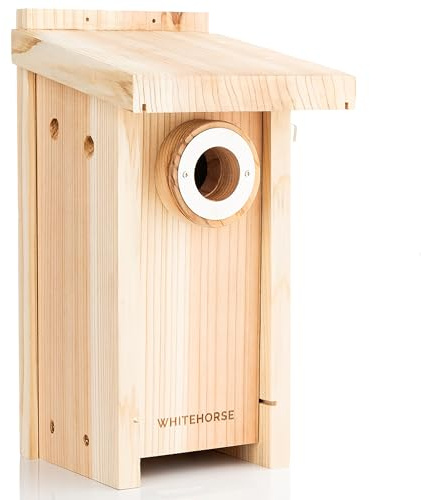 WHITEHORSE Premium Cedar Bird House - Weatherproof Design - A Bird Nest Box Built to Certification Specs - Enjoy Bird Watching While Supporting Birds