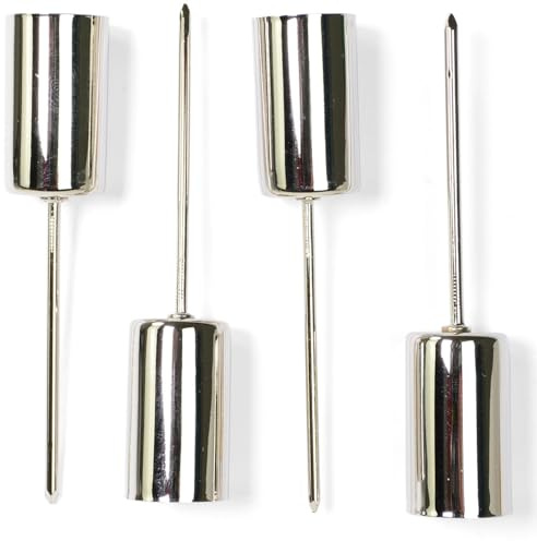 Riffelmacher Stabkerzenhalter für Adventskranz und Gesteck 4 Stück 23mm 10861- Silber - Schöne Metall Halter Tafelkerzen Stabkerzen Weihnachten Adventszeit Weihnachtszeit Dekoration