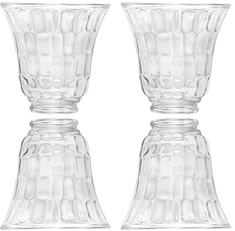 Skelang 4 Stück Lampenschirme aus Glas 42 mm, Ersatzkugeln aus Glas, Glocke in Form einer Glocke für Kronleuchter, Deckenventilator, Wandleuchten