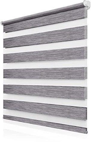 Doppelrollo Klemmfix ohne Bohren 40x120cm(BxH), Rollos für Fenster ohne Bohren Marmor Grau, Duo Rollo Klemmrollo, Lichtdurchlässig & Sichtschutz,Fenster Rollos für Innen