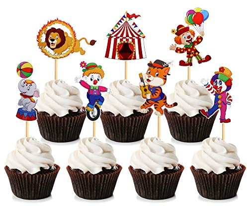 Blumomon Cupcake-Topper für Kinder, Jungen, Mädchen, Babyparty und Karneval, 28 Stück