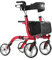 HEAO Rollator mit Sitz für Senioren,Reiserollator mit Getränkehalter und Rückenlehne, klappbar und Leichtgewicht, 25.4cm Räder,Rot