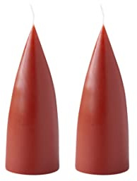 Kunstindustrien® Stumpenkerzen, Hergestellt in Dänemark, 43 Farben verfügbar, Kegel Kerze, Durchgefärbte Stumpenkerze lange Brenndauer von 15 Stunden, Kerzen Deko, 2 Stück, 6,5 x 16cm (Rost)
