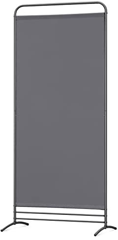 Angel Living Paravent 1 Teilig Klappbar Raumteiler Freistehend Sichtschutzwand Raumteiler Stellwand Trennwand Sichtschutz für Büros, Balkon,Schlafzimmer,Außengarten,81cm x 180cm Grau