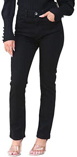 BRAND KRUZE Womens Jeans High Waisted Straight Leg Slim Fit Denim Pants