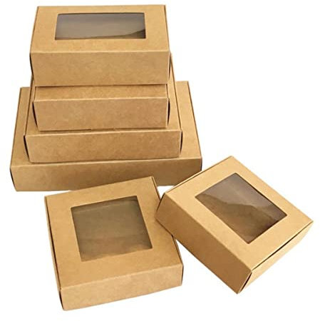 50 Teile/los Handwerk Geschenkkarton Fenster Stil Kraftpapier Farbe Pralinenschachtel Weiß Hochzeit Verpackung Box-50pcsBoxAnd50pcsTags,12x12x5cm