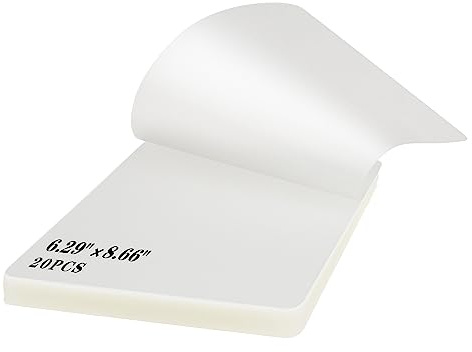 CANLENPK Thermo-Laminierfolien, 16 x 22 cm,3.1mil Dick,Hochwertige,Transparente Kunststoff-Laminierblätter,Foto,Papier,Karten, Notizkarte,Ausweis,Visitenkarten-Laminiertaschen (20 Stück)