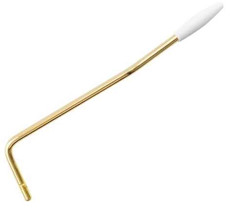 Wilkinson 5mm Palanca de Tremolo Vibrato Arm Entrada Presión para Wilkinson y Otras Guitarras Eléctricas Strat Import, Dorado con Punta Blanca