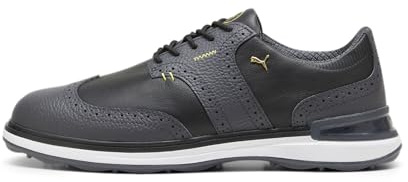 PUMA Avant Wingtip golfsko för män, Stark grå Puma svart, 39 EU
