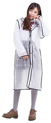 GALPADA Eva Regenponcho Für Erwachsene Halbltransparent Verstellbare Kapuze Langer Regenmantel Für Outdoor-aktivitäten Für Wandern Reisen Freizeit