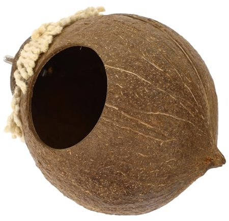 COLLBATH Kokosnussschalen Vogelbrutnest Hängendes Naturbrutnest Für Papageien Brutkäfig Aus Kokosnussschalen Vogelnest Bruthaus