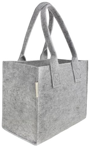 SILUK Filztasche Einkaufstasche Tasche Filz Shopper 35 x 20 x 28 cm viele Farben (Grau)